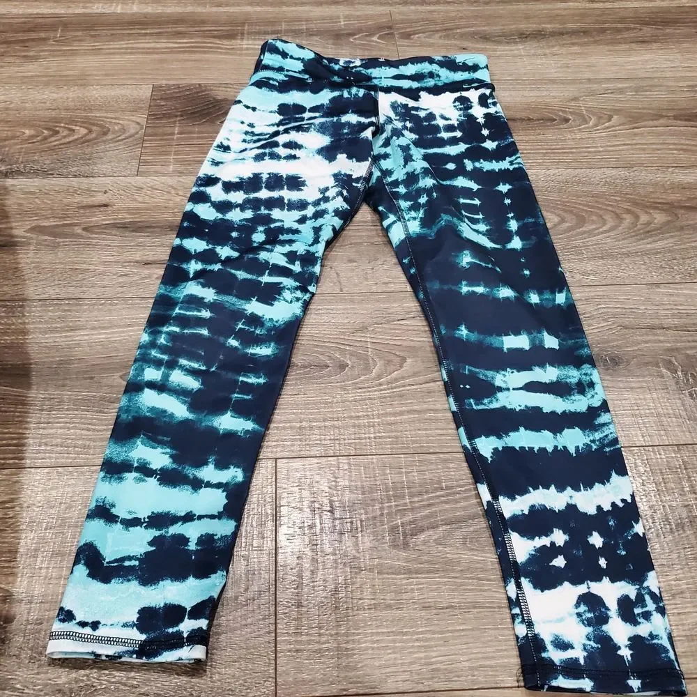 Girls Old Navy Leggings Size 10-12 Kids' Purple and Blue Tie-Dye Leggings 2 Pcs
